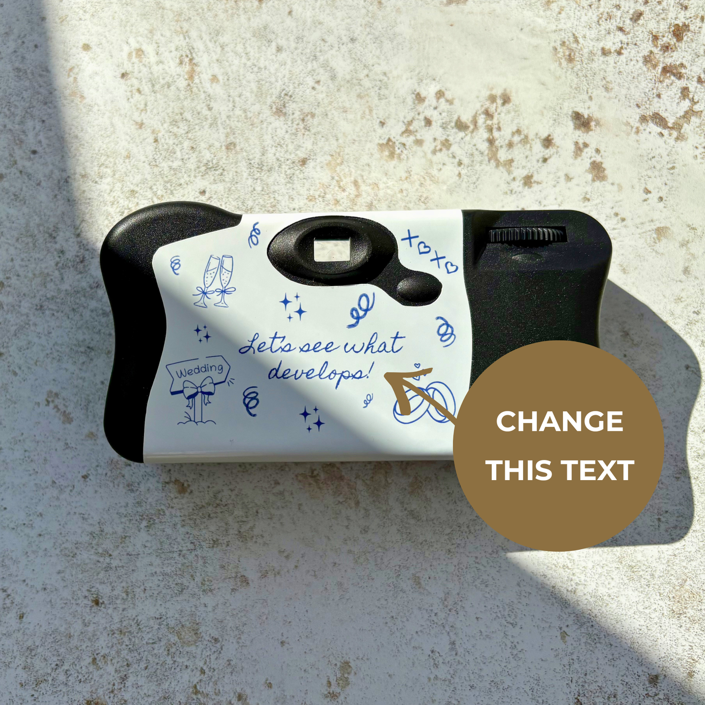 Personalised Blue Line Art Hen Party Camera Wraps for Kodak FunSaver