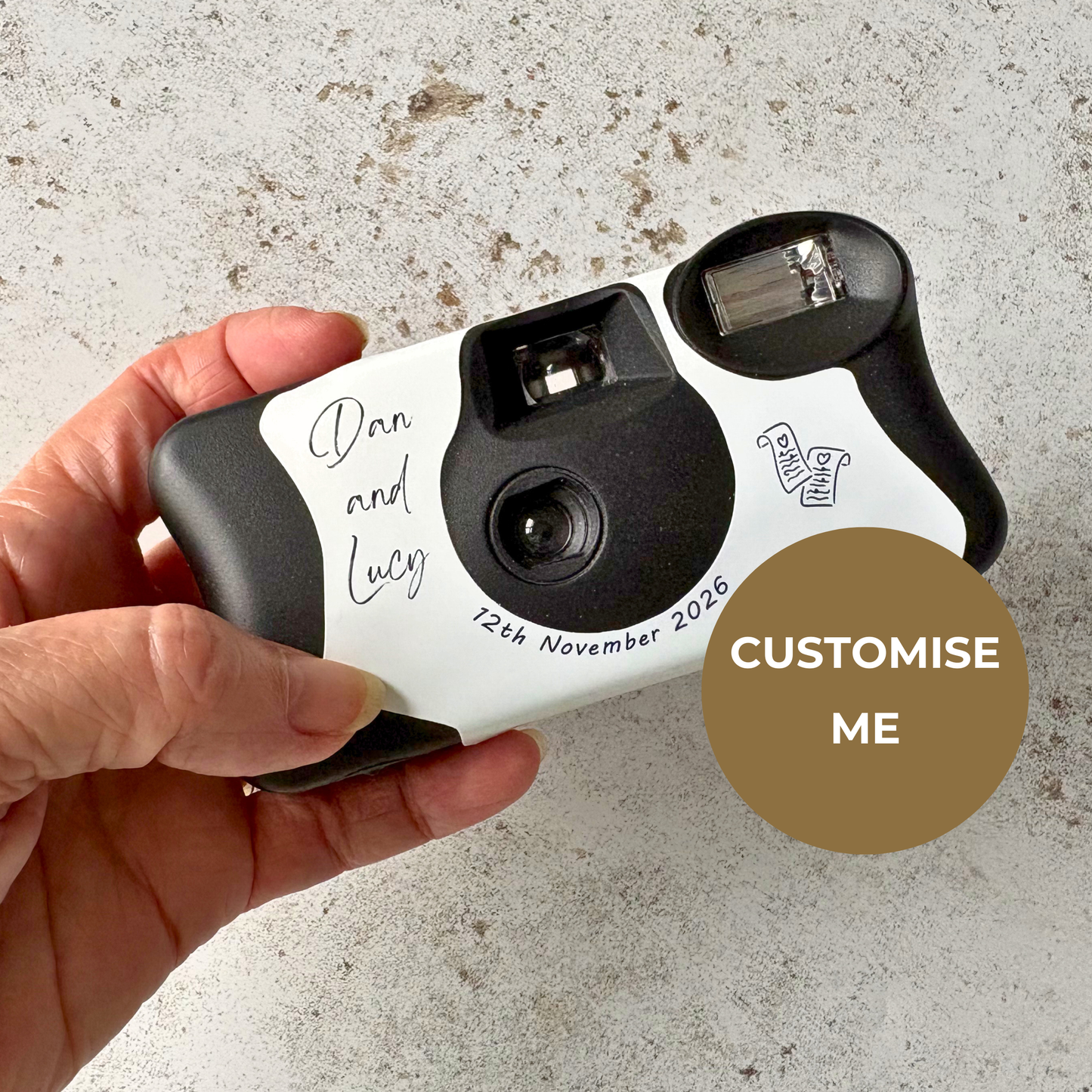 Personalised Minimalist Line Art Wedding Camera Wraps