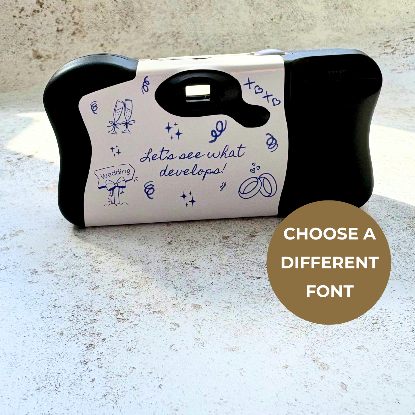 Personalised Blue Line Art Hen Party Camera Wraps for Kodak FunSaver