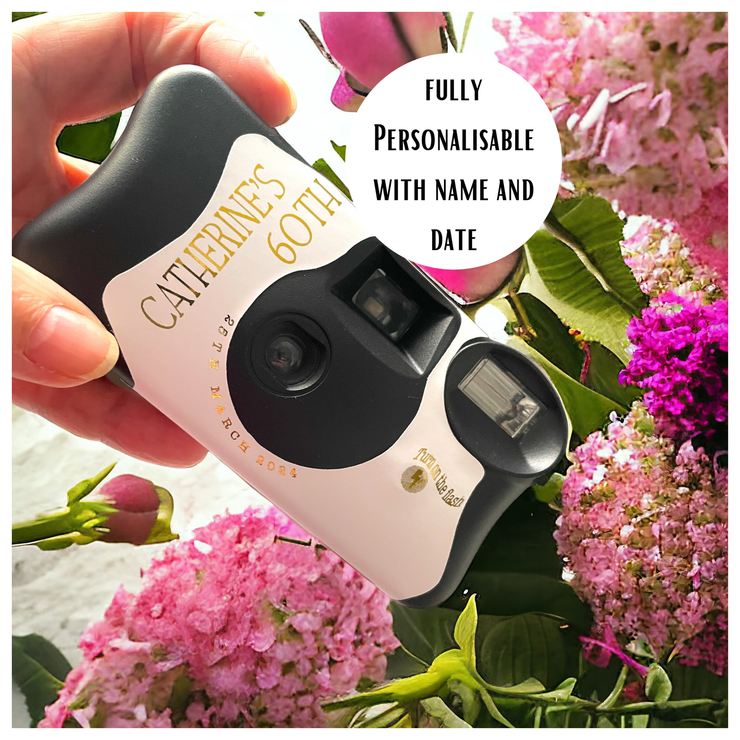 60th Birthday Gold Disposable Camera Sticker