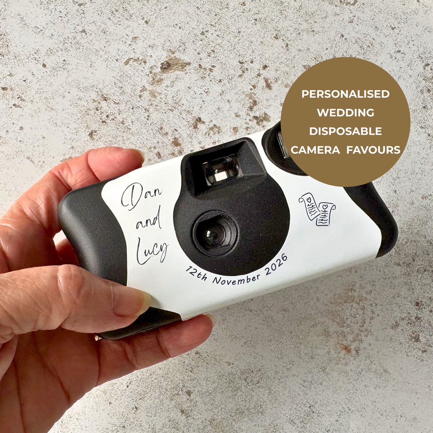 Personalised Minimalist Line Art Wedding Camera Wraps