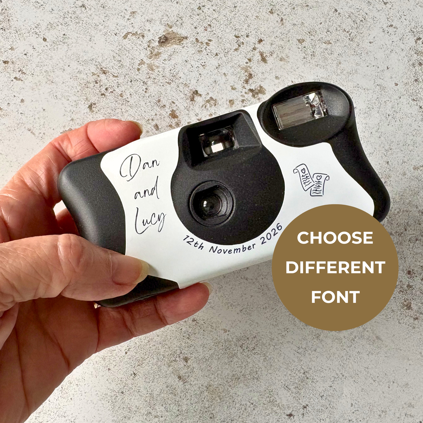 Personalised Minimalist Line Art Wedding Camera Wraps