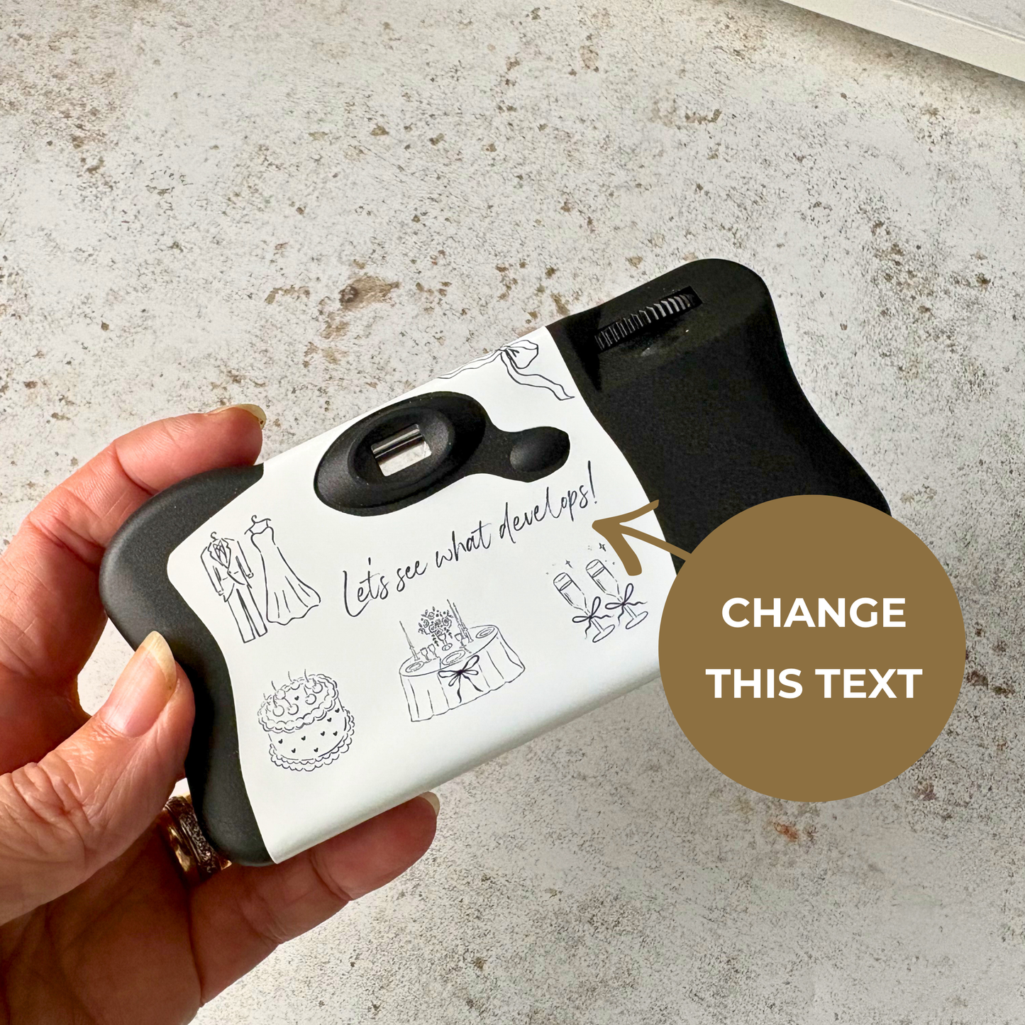 Personalised Minimalist Line Art Wedding Camera Wraps