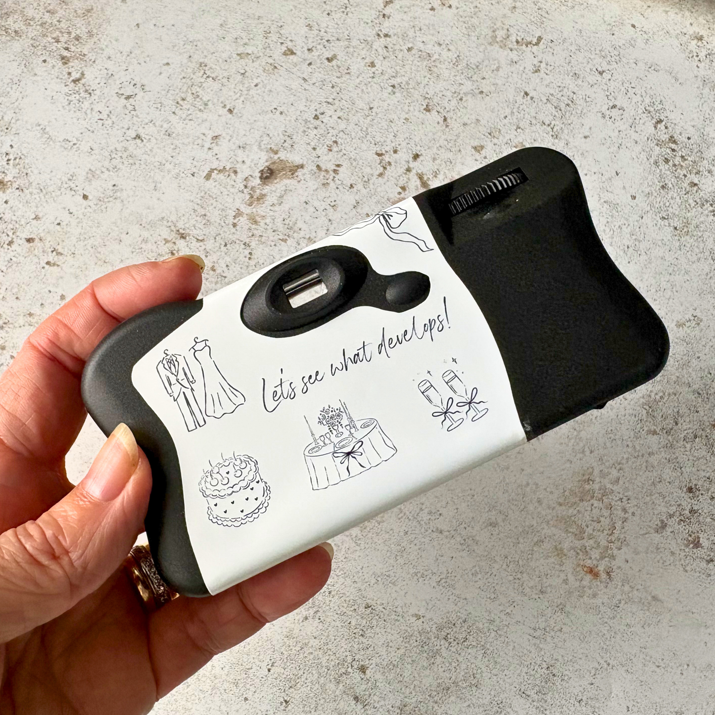 Personalised Minimalist Line Art Wedding Camera Wraps