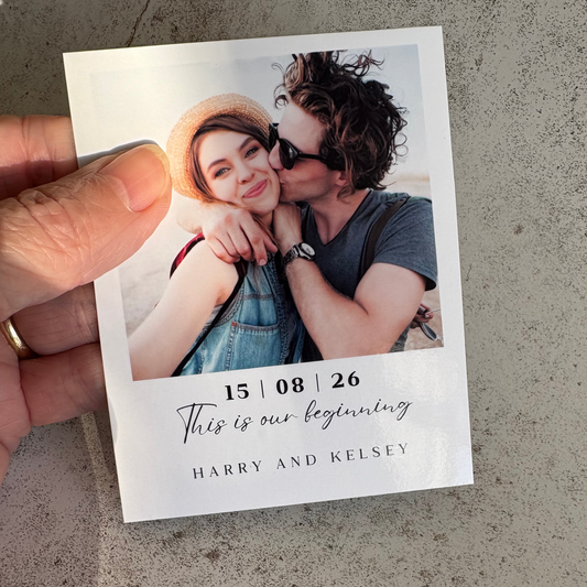 Personalised Polaroid Style Save the Date Fridge Magnet | Photo Wedding Keepsake Magnet
