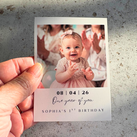 Personalised Polaroid Style First Birthday Fridge Magnet – One Year of You
