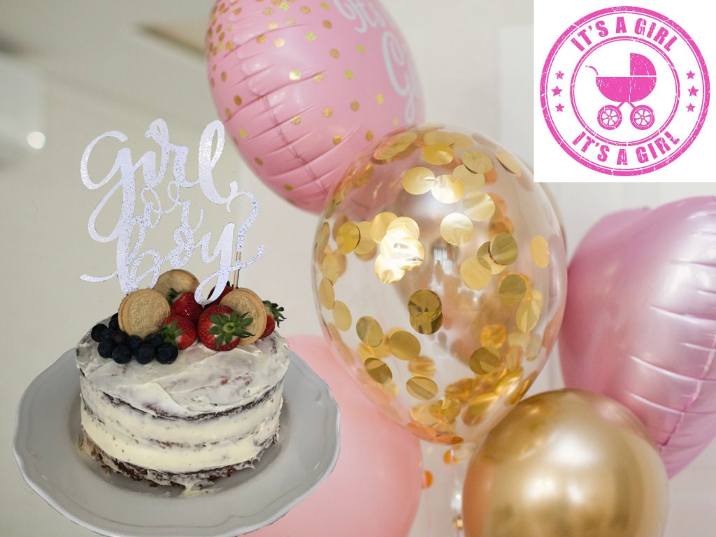Gender Reveal Baby Shower Cake Topper
