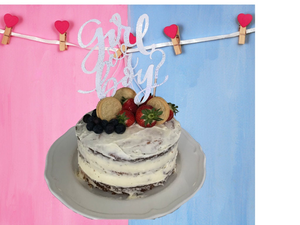Gender Reveal Baby Shower Cake Topper