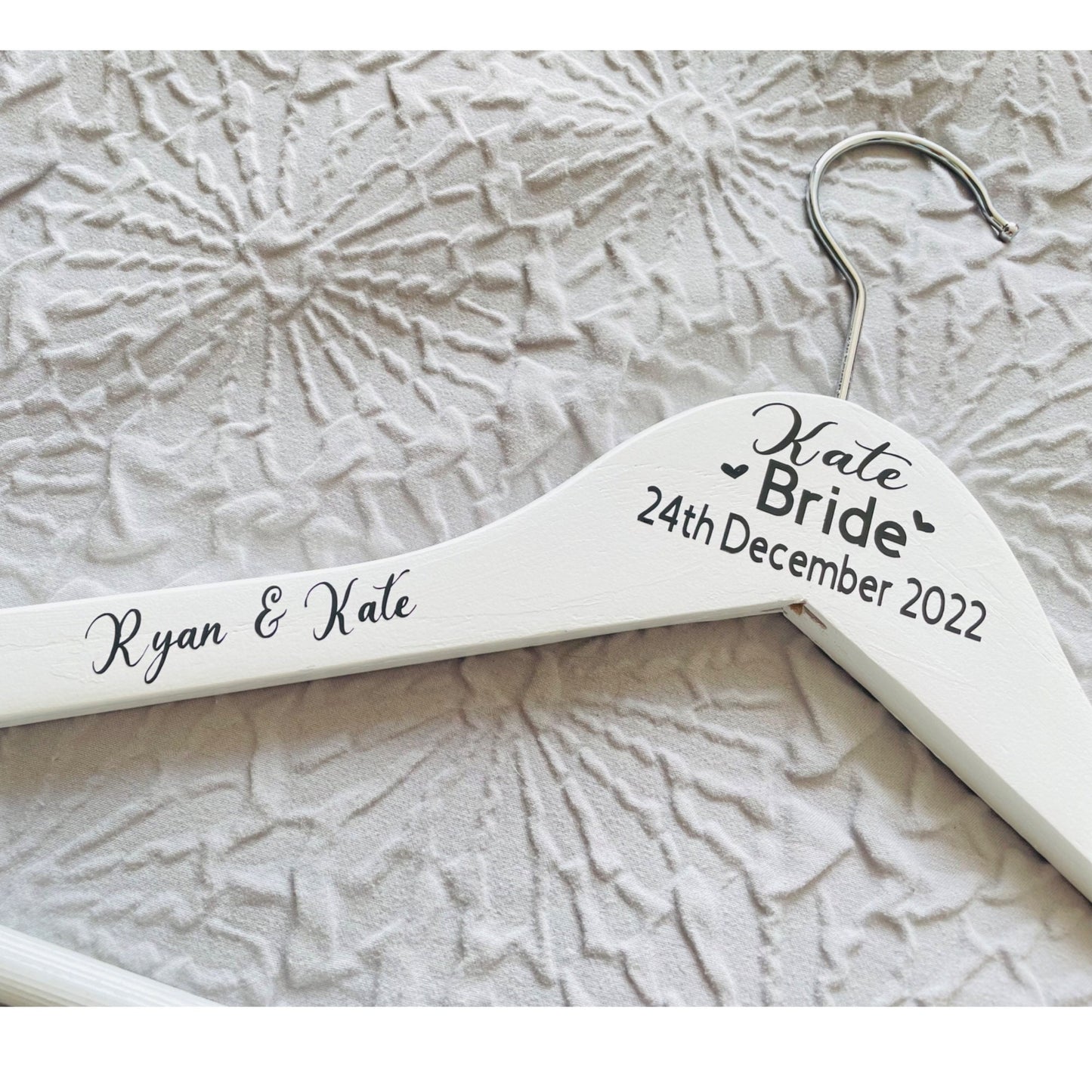 Boho Personalised Bridesmaid White Wedding Hangers