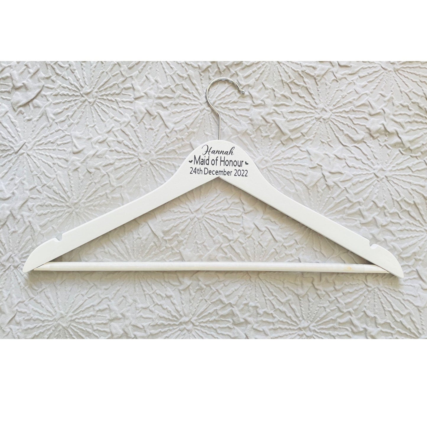 Boho Personalised Bridesmaid White Wedding Hangers