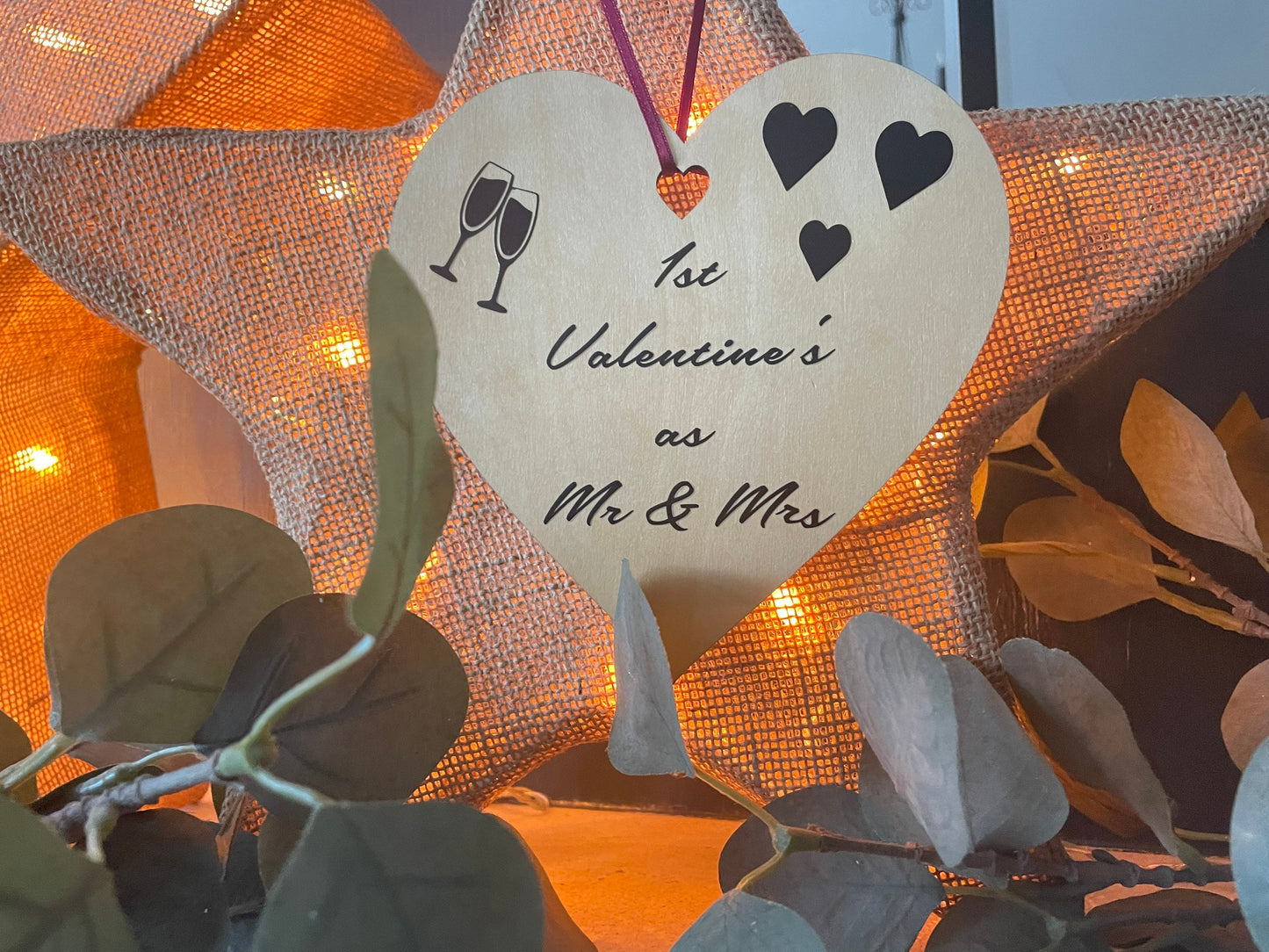 First Valentine's Day as Mr and Mrs Heart Gift