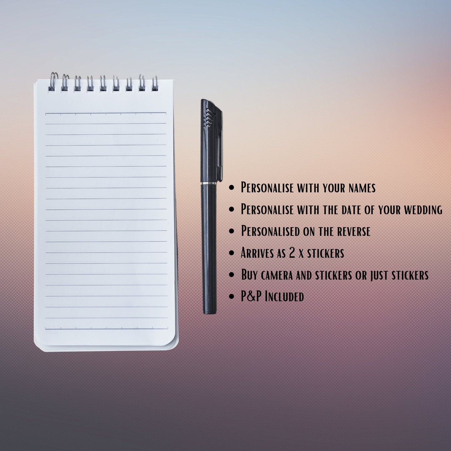 Personalised Wedding Stickers for Agfa Le Box Disposable Camera Favours