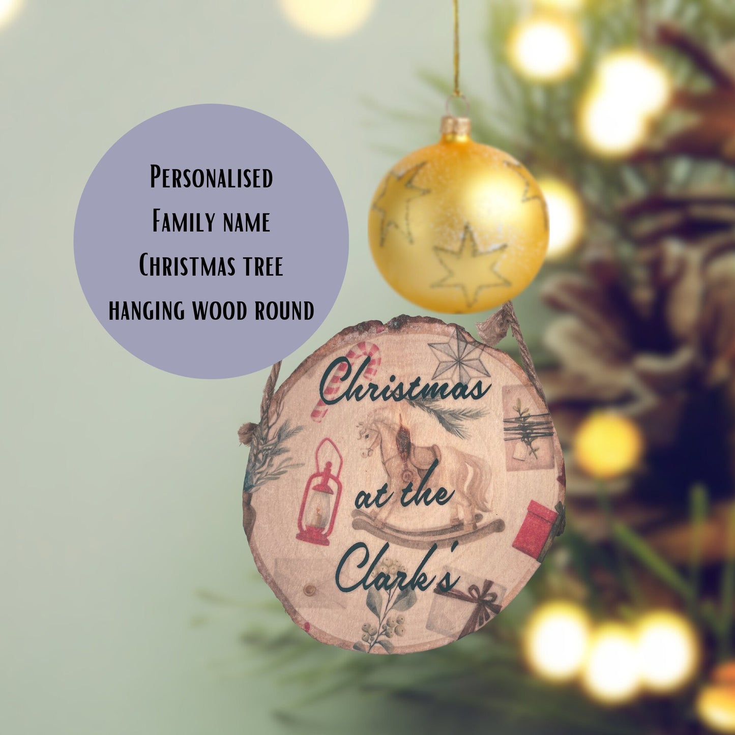 Family Name Christmas Tree Ornament